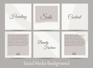 Abstract social media story post background. Ripped torn paper texture template mockup in neutral nude color. Conceptual simple universal layout for a square booklet, brochure, and flyer for beauty