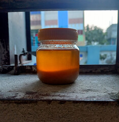 Fresh ghee in a jar