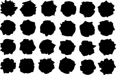 Abstract fluid blob shapes vector set. Collection line forms for design and paint liquid black blotch shapes. Organic amoeba blob shape in modern style