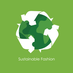 Clothes recycle icon. Sustainable fashion logo. Eco friendly concept. Vector illustration.