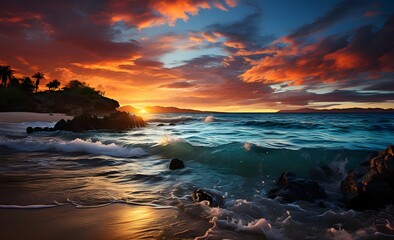 Obraz premium Radiant Beginnings: Sunrise Splendor at Pantai Kemasik, Terengganu