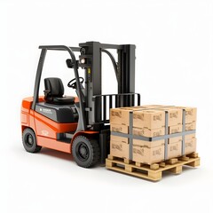 Fototapeta na wymiar Efficient Logistics: Forklift Truck and Pallet in Motion