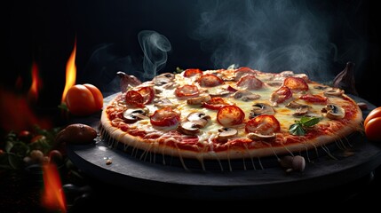 Scarey Halloween pizza with ghostly cheese and eerie olive