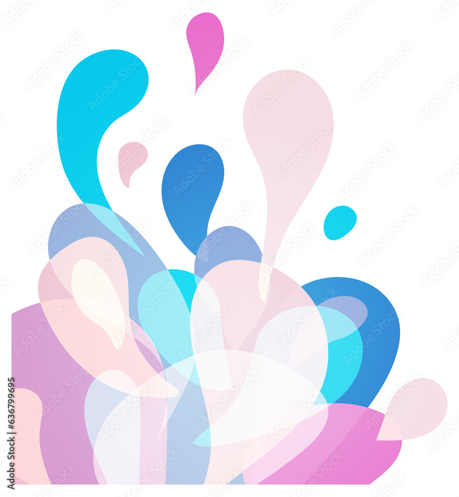 Poster blue abstract background. formless design elements modern. color splash . fluid dynamics bubble shap