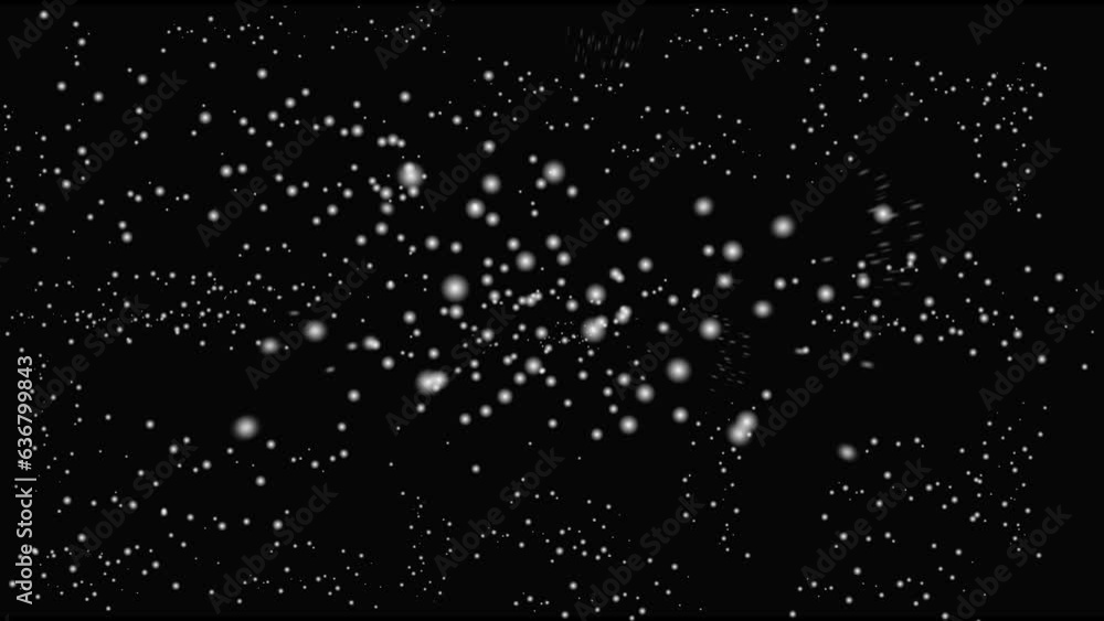 Poster points particles white with circle pulse vibration on dark background