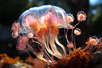 Underwater Royalty: Capturing the Allure and Grandeur of the Royal Giant Jellyfish in its Oceanic Domain