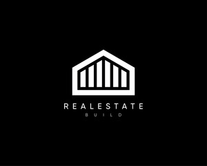 Real estate logo design template for business identity. Abstract building construction sign.
