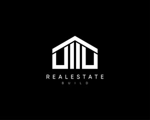 Real estate, architecture, building construction, residence, apartment, planning and structure logo design composition. Abstract residential building vector design symbol.