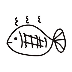 Grilled fish vector element icon 