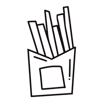 french fries in a box vector icon element 