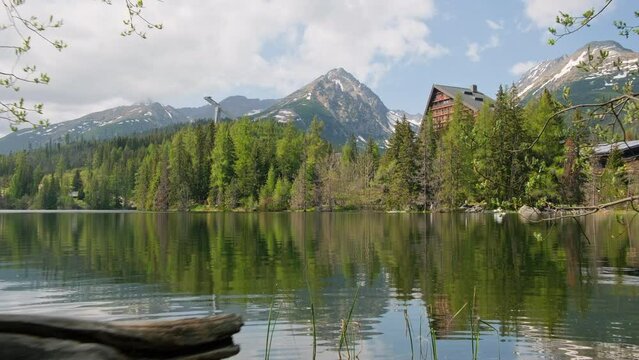 Strbske pleso lake in High Tatras mountains National park in Slovakia
