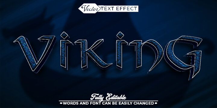 Dark Blue Viking Editable Text Effect Template