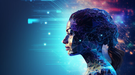 Obraz premium MindScape: Vaporwave Odyssey of the Digital Brain in Youthful Reverie