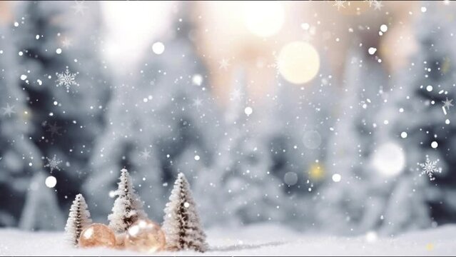 Christmas background with bright Christmas tree toys, beautiful bokeh. Christmas holidays