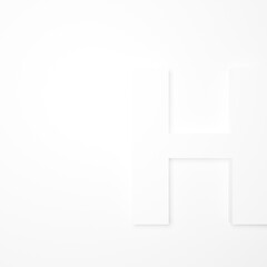 Litera h białe tło