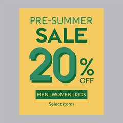 Pre summer sale 10% off discount promotion poster