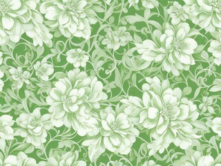 beautiful green roses seamless pattern 