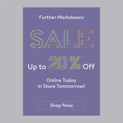 Further Markdowns sale 20% off discount promotion poster
