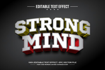 Strong mind 3D editable text effect template