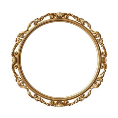 Gold ancient frame on white background.