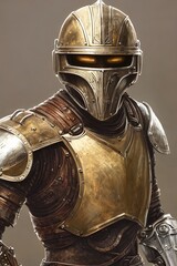 Fototapeta premium a close up of a person in armor, generative ai