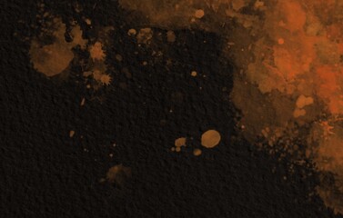 Brown Orange Gold Watercolor Splah Corner Shape Border Element