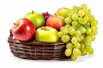 Grapes, Apples, Basket, Fruit, food, food and drink, healthy eating