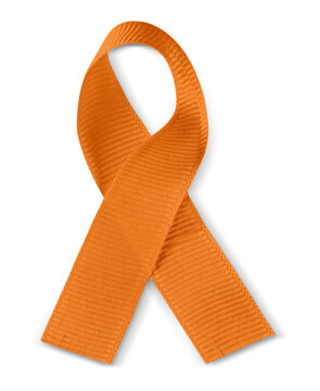 Orange Awareness Ribbon - ADHD, Leukemia, Kidney, Multiple Sclerosis Awareness Concepts