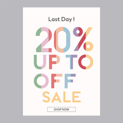 Last day sale 20% off discount promotion poster