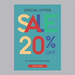 Special offer sale 20% off discount promotion poster