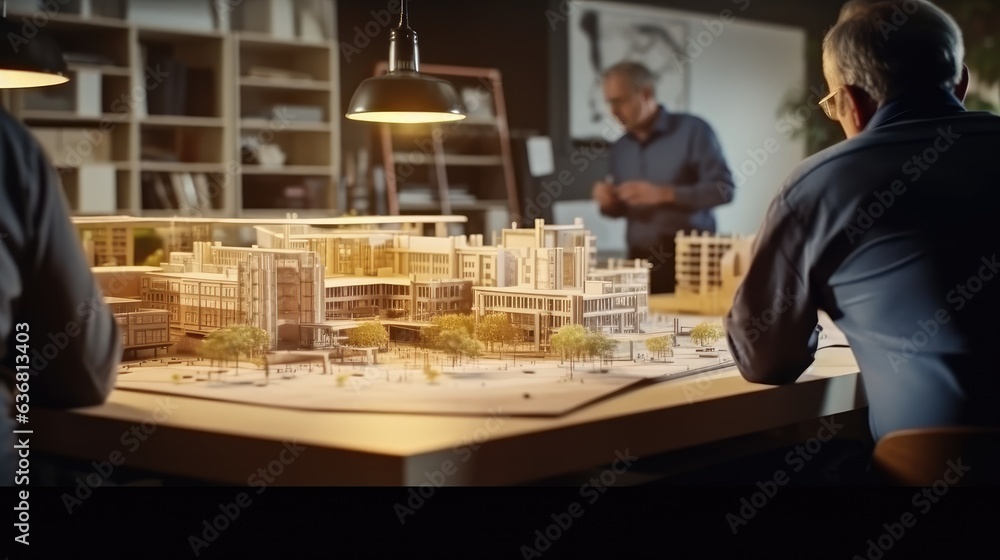 Poster 3d architecture in library