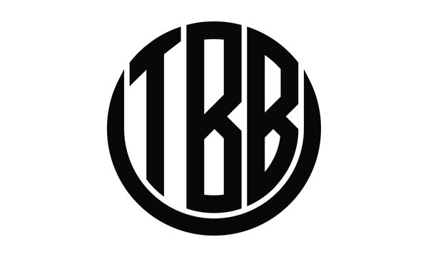 TBB shield in circle logo design vector template. lettermrk, wordmark, monogram symbol on white background.
