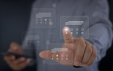 Document management system (DMS). Assessment form, questionnaire, checklist and clipboard task...