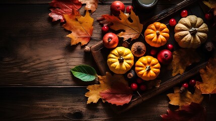 autumn still life with leaves