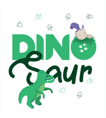 Fototapeta premium Dinosaur Vector. Cute dinosaur vectors, roar, pattern. Tshirt design