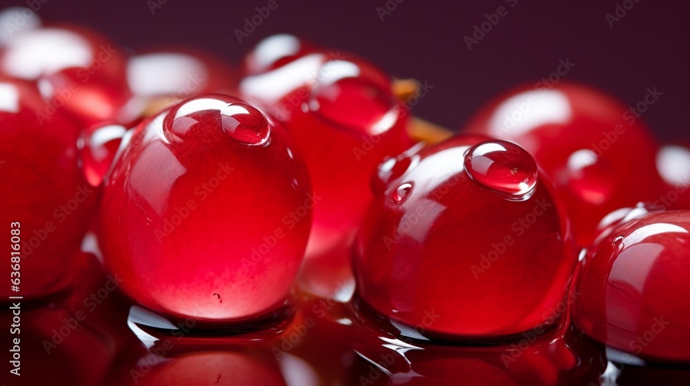 Poster Generative AI : Fresh Cranberry fruit with water droplets isolated on white background with clipping path
