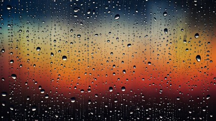 A window with raindrops. Generative AI. 