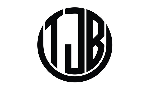 TJB shield in circle logo design vector template. lettermrk, wordmark, monogram symbol on white background.