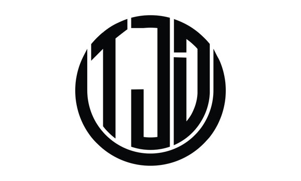 TJD shield in circle logo design vector template. lettermrk, wordmark, monogram symbol on white background.