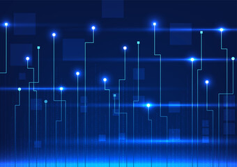 Circuit board technology background It is a vector illustration that uses technology circuit board lines with an attractive composition of elements highlighted in a dark blue tone.