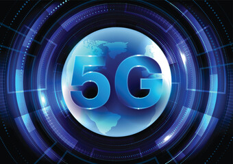 Vector illustration of technology network background.5G network wireless internet Wi-fi.Global network. - 636818403