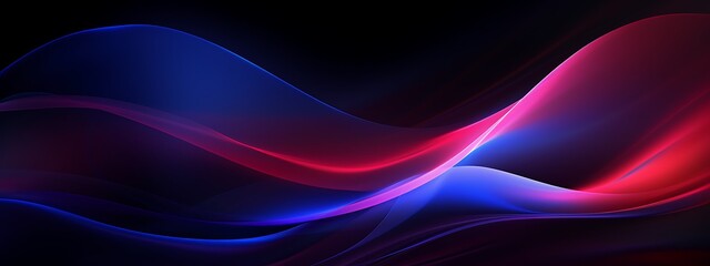 Fototapeta premium Abstract background with glowing lines in blue and red colors, Vector illustration