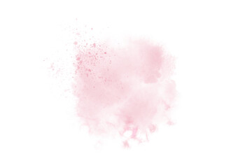 Shiny pink brush watercolor painting isolated on transparent background. watercolor png
