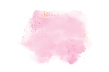 Soft Pink watercolor elements background with golden glitters for your design, watercolor background concept, vector.