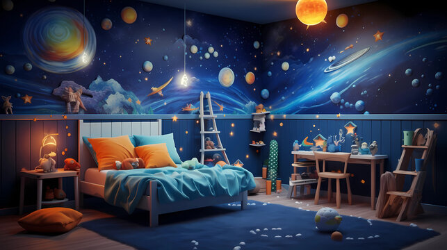bedroom astronomy theme