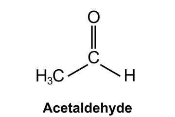 Acetaldehyde or ethanal molecule, chemical structure