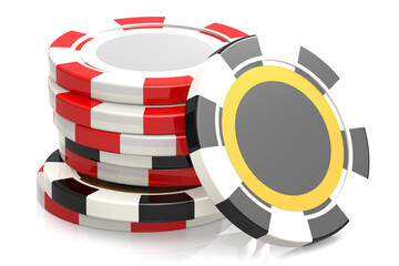 Casino chips isolated on white background