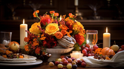 Obraz na płótnie Canvas Harvest Gratitude: Celebrating Thanksgiving's Bounty