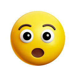 Amazed, suprised emoji, 3d style emoticon