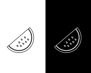 Watermelon fruit icon vector logo design template